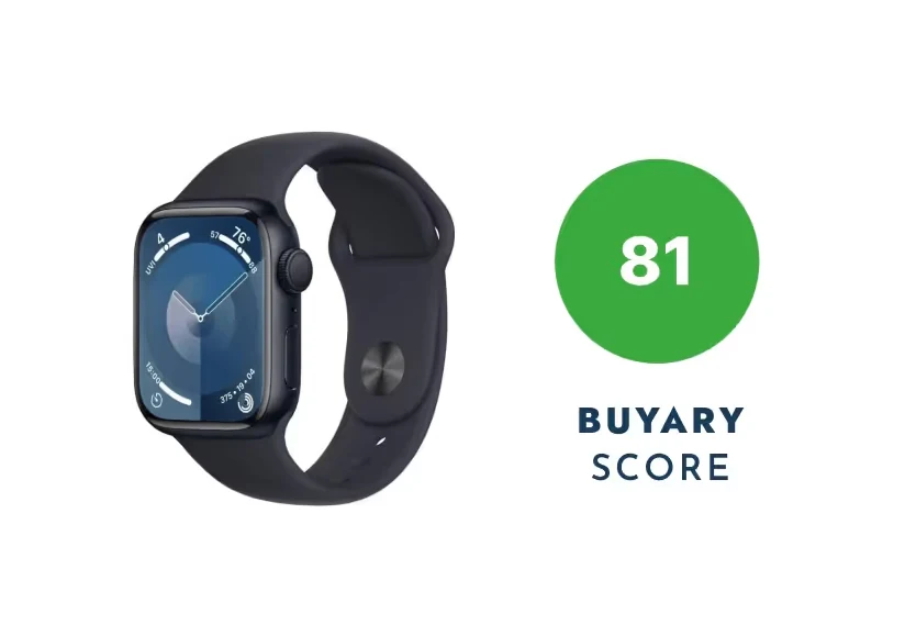 The Buyary Score: an Apple Watch beside its green 81 score circle.
