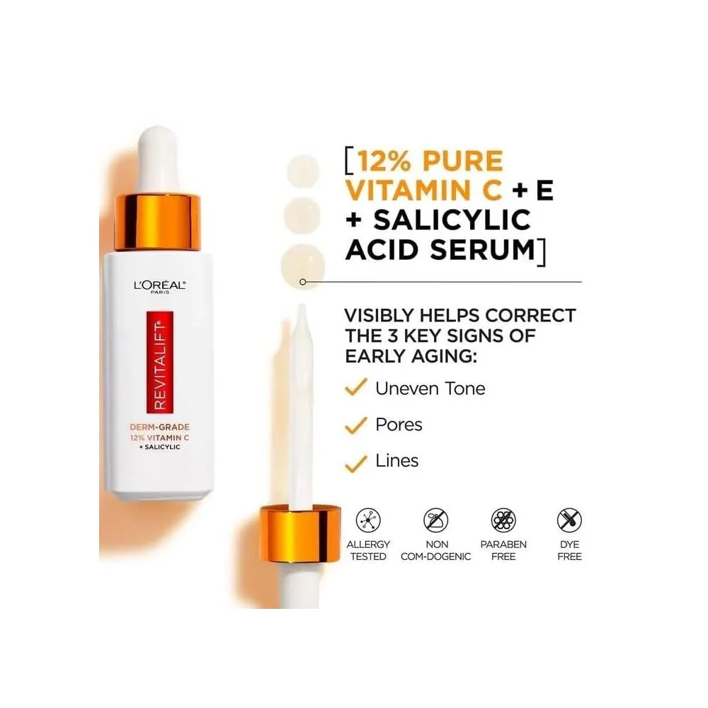 L'Oréal Paris Revitalift Derm Intensives 12% Pure Vitamin C + E + Salicylic Acid Serum