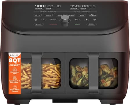 Instant Pot Vortex Plus Dual 8-Quart Air Fryer with ClearCook