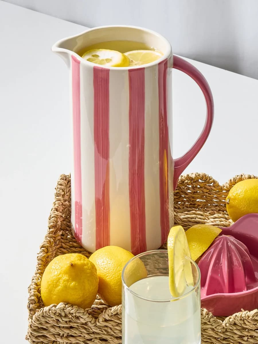 Noon & Moon Ceramic Pitcher, Pink