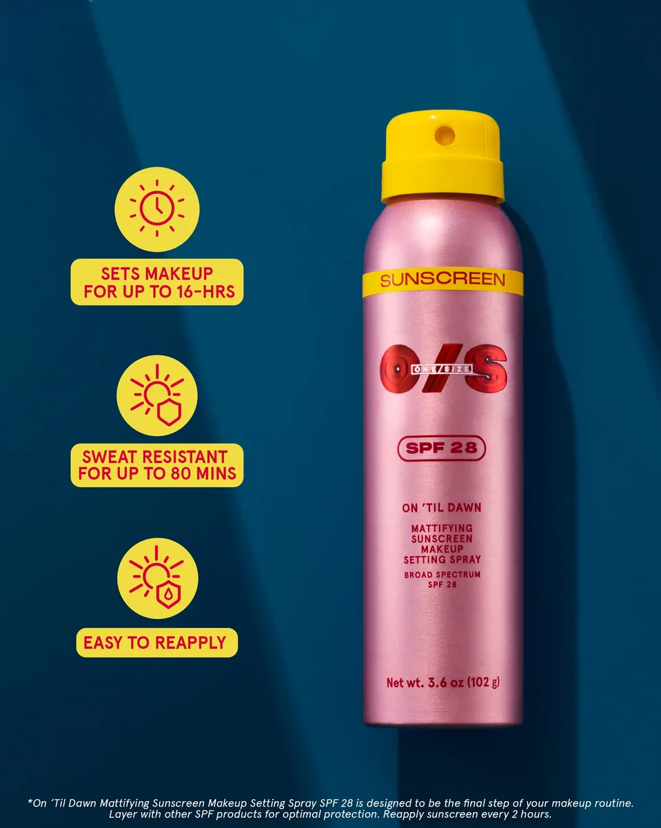 ONE/SIZE On 'Til Dawn Mattifying Sunscreen Makeup Setting Spray SPF 28