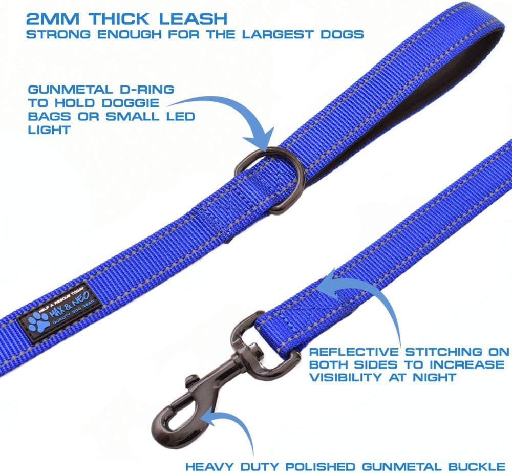 Max and Neo Double Handle Heavy Duty Reflective Leash