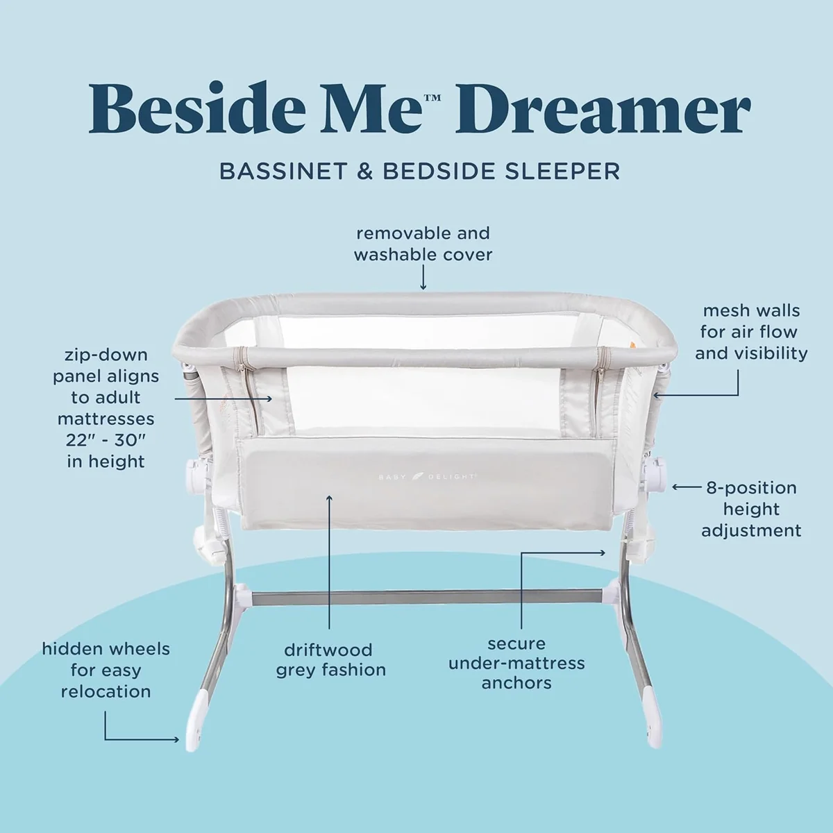 Baby Delight Beside Me Dreamer Bassinet & Bedside Sleeper