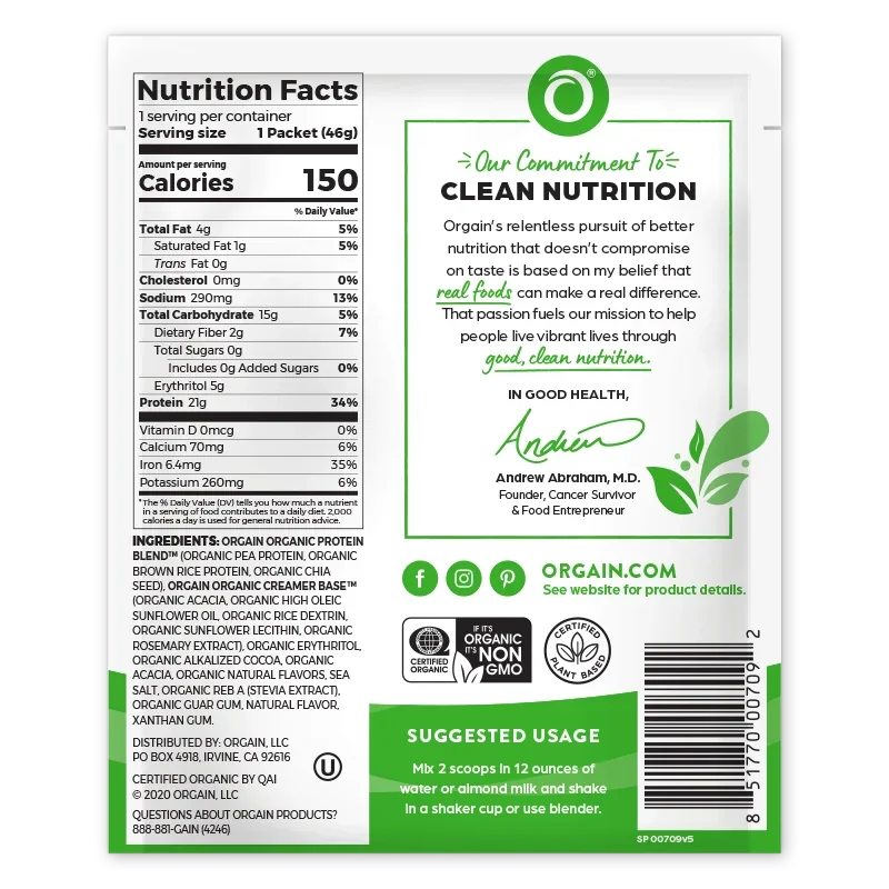 Orgain Organic Protein Plant-Based Protein Powder