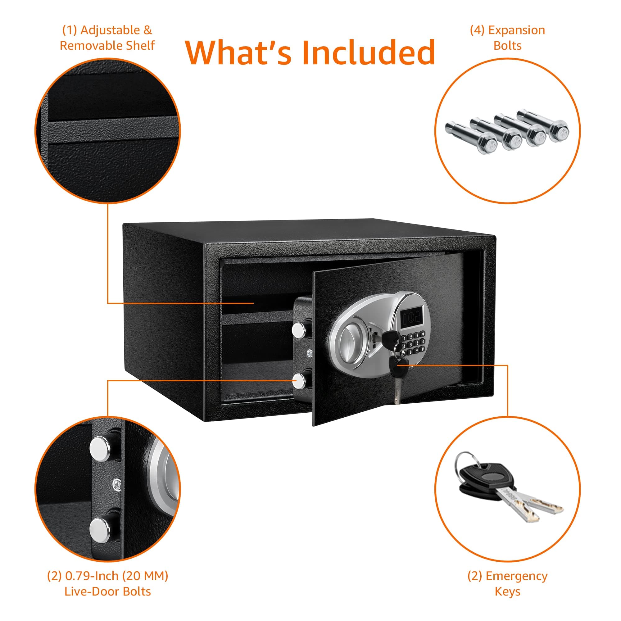 Amazon Basics Steel Security Safe and Lock Box with Electronic Keypad