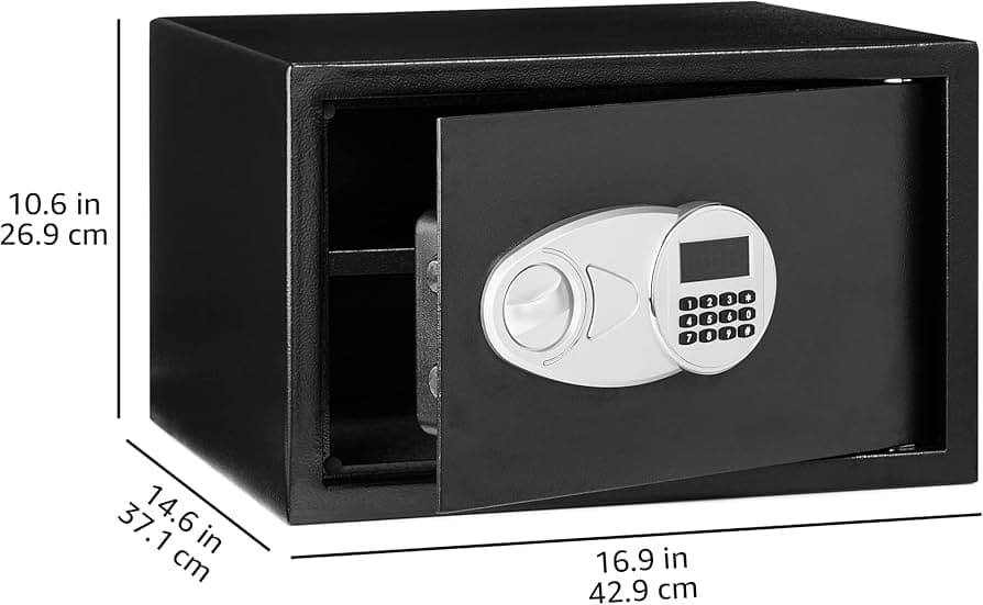 Amazon Basics Steel Security Safe and Lock Box with Electronic Keypad