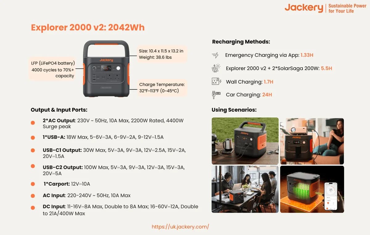 Jackery Explorer 2000 v2 Portable Power Station