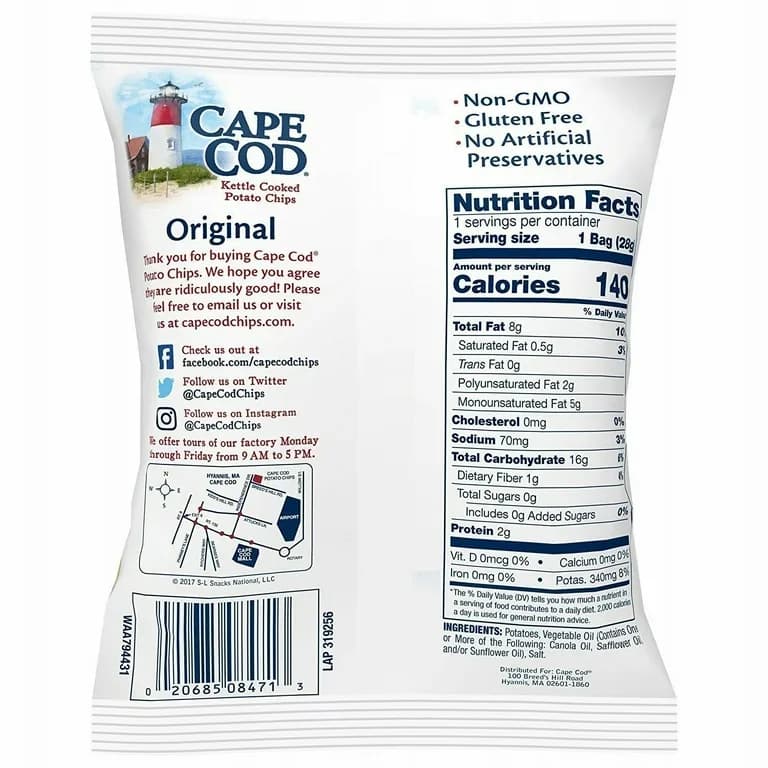 Cape Cod Potato Chips Original Kettle Cooked Potato Chips