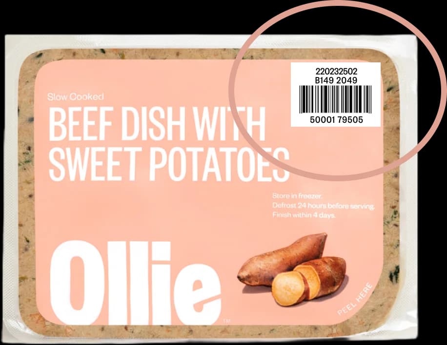 Ollie Fresh Beef Dog Food (with Sweet Potatoes)